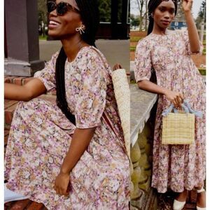 En Saison Jocelyn  Floral Open Back Tiered
Maxi Dress In Multi Size XS